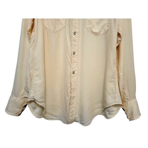Bryceland’s Buttermilk Sawtooth Westerner Shirt Japan Made Rayon Western Snap - Picture 6 of 12